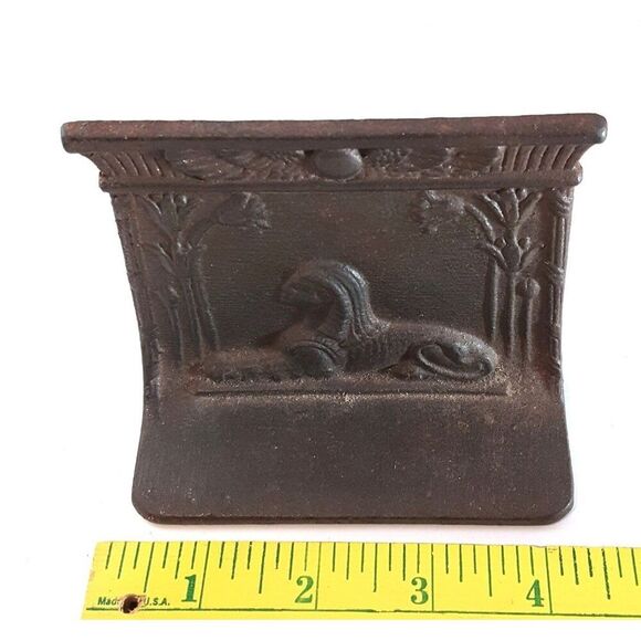 Antique Art Deco King Tut Sphinx 1920'S Polychrome Cast Iron Bookends Egyptian - Picture 5 of 6